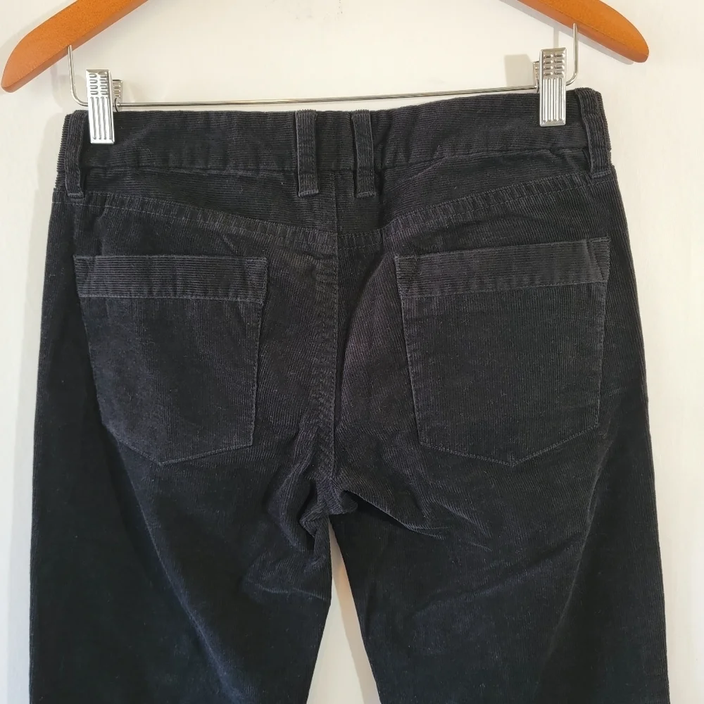 J.CREW Bootcut Women's Dark Wash Corduroy Pants Sz 27R Mid-Rise Straight Leg